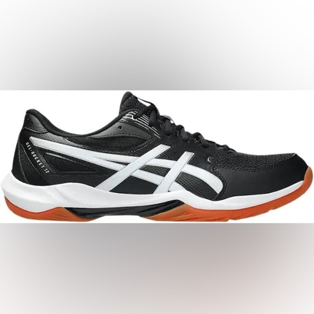 Asics Black and White Sneakers with Orange Soles